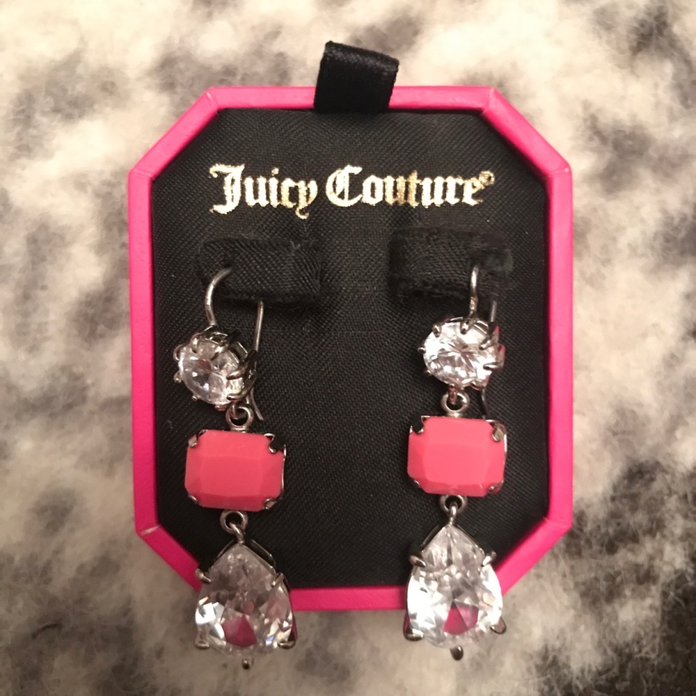 Juicy Couture Pink Triple Drop Earrings